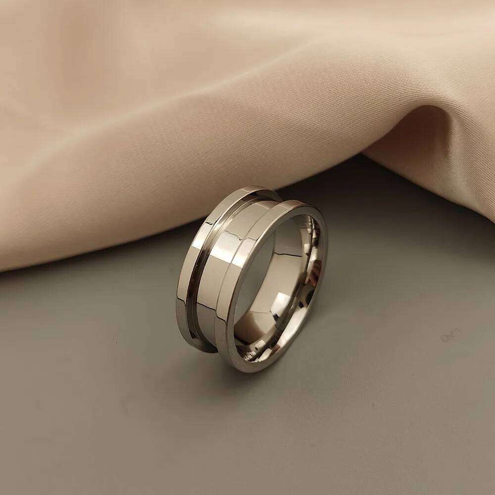 Original - Concave design stainless steel finger ring, high quality waterproof jewelry, gift from friends H260312