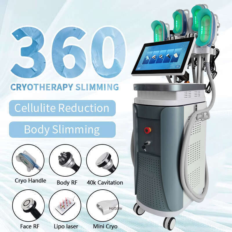 Vertical Upgrade 9 In 1 360 Non-Invasive Cryolipolysis Body Slimming Effective Fat Removal Cryo Cupping For Double Chin Removal RF Cavitation Machine