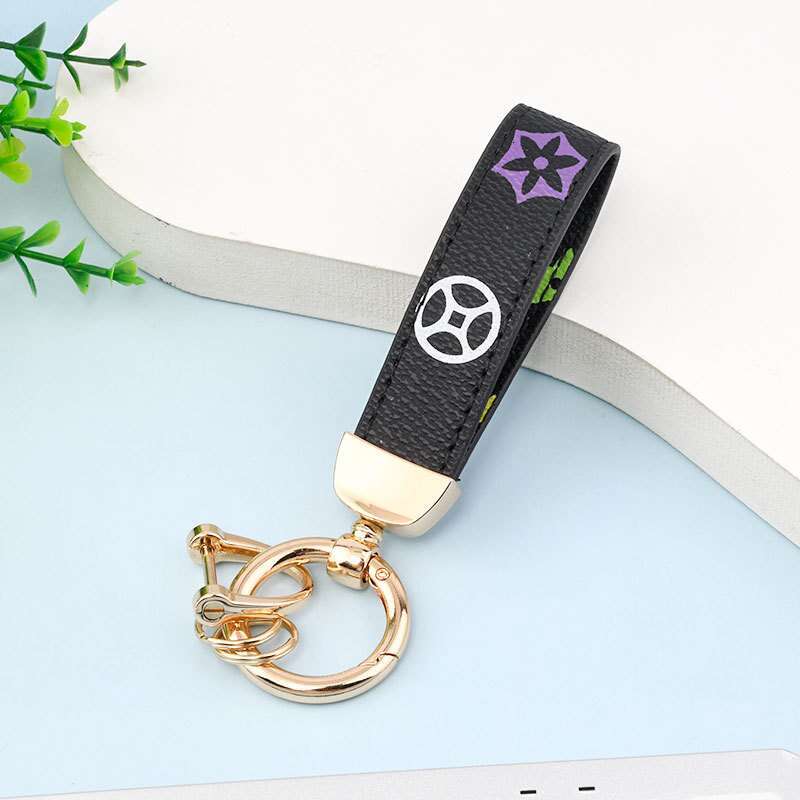 Fashion style fashion car key chain bag charms pendant jewelry keyring holder gift pu leather metal key chain accessories Luxury designer - view 6