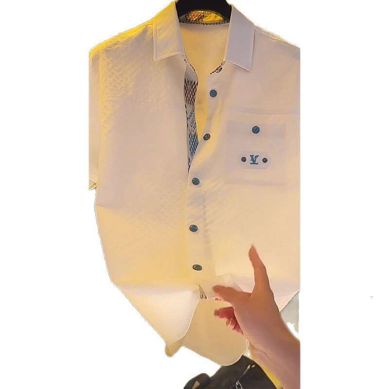European High Luxury Brand Men's Top Summer New Design Textured Gentleman Casual Polo Shirt