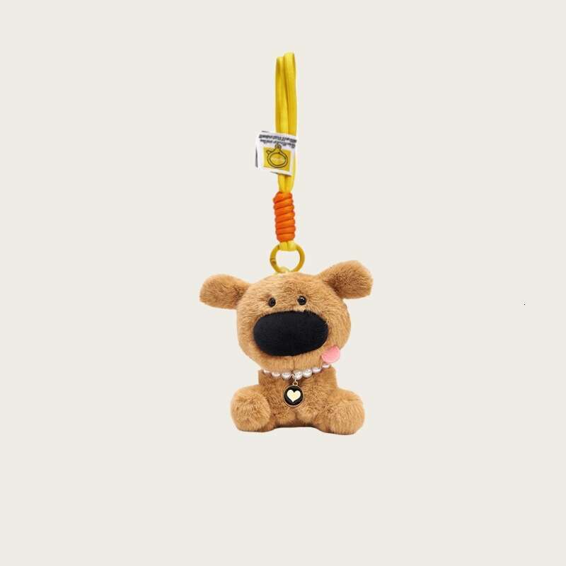 Cute Big Nose Dog Plush Cartoon Backpack Pendant Car Keychain Doll Bag Decoration Puppy
