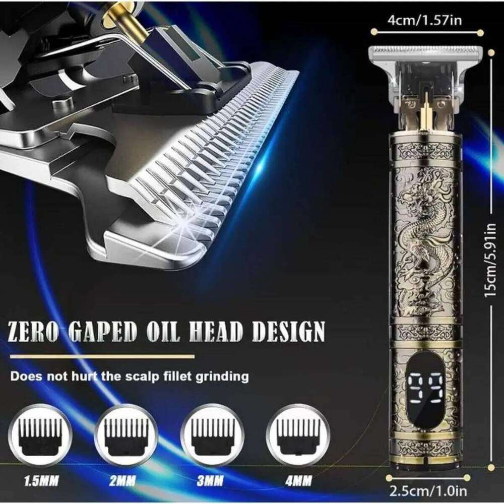 LCD Electric Clipper for Men Oil Shaving Head Pusher Sculpture Shaver Rechargeable Hair Trimmer Hairdressing Set Gifts C260312
