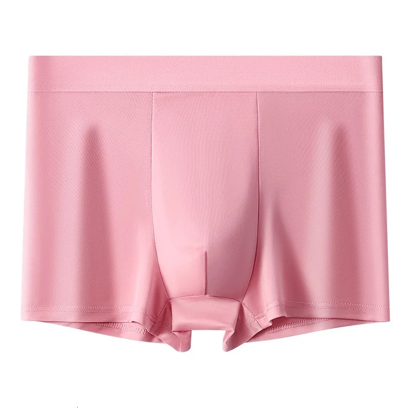 4pcs Ultrathinn Ice Silk Men Boxershorts Man Underwear Breathable Cool Large Size Mens Panties Male Seamless Flat Corner Short 260228