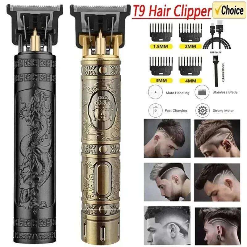 2025 Vintage T9 Hair Clipper /Accessories USB-C Fast Charge LCD Shaver | 0mm Bald Cutting Machine Barber for Men Home Haircut C260312