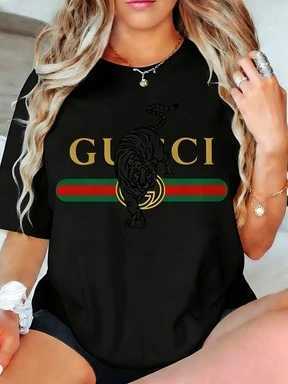 2026 New Letter Printing Short-sleeved Women T-shirt Trendy Temperament Casual Versatile Short-sleeved Clothing HeavyT260312