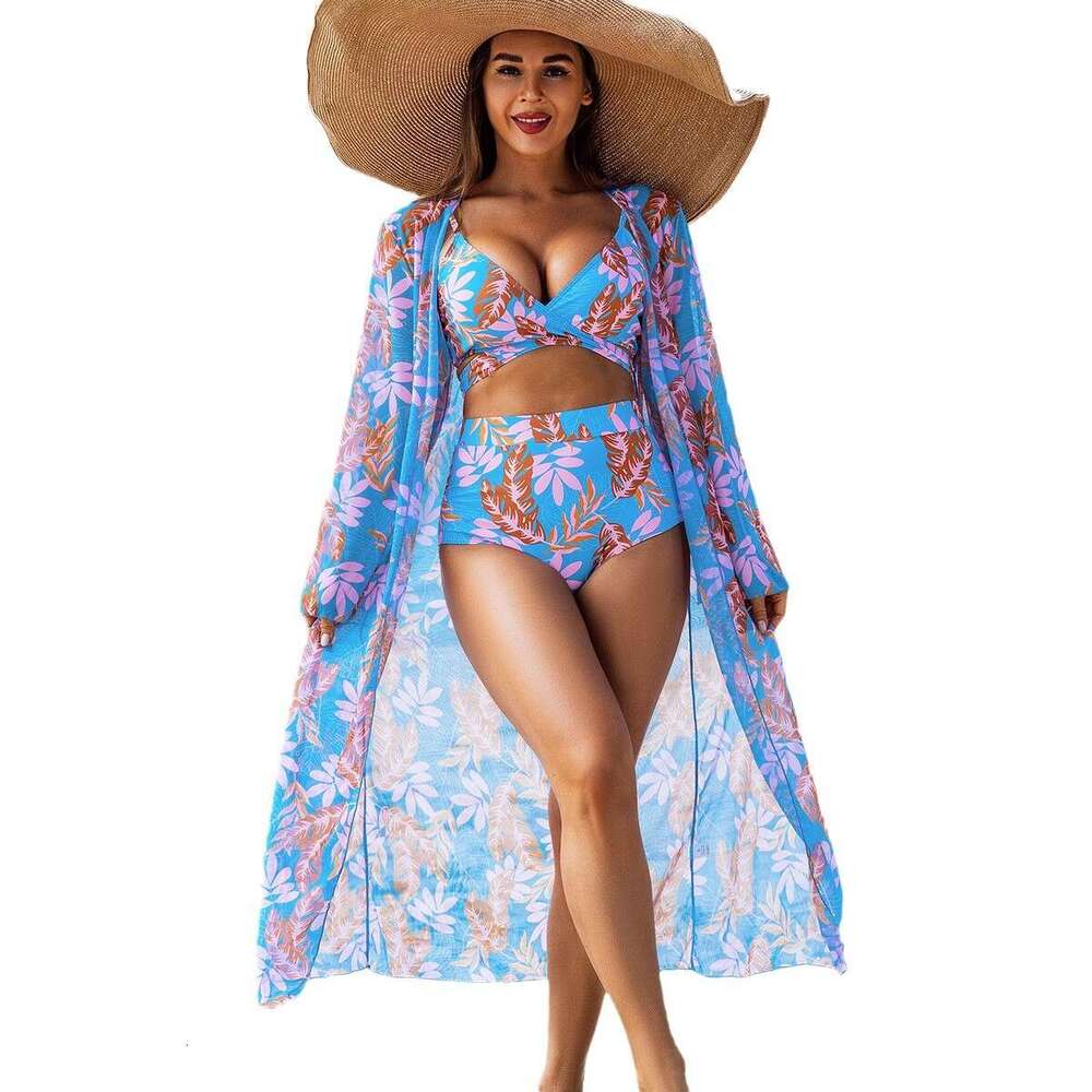 New European and American fashion high-end sexy swimwear three-piece bikini women's swimsuit