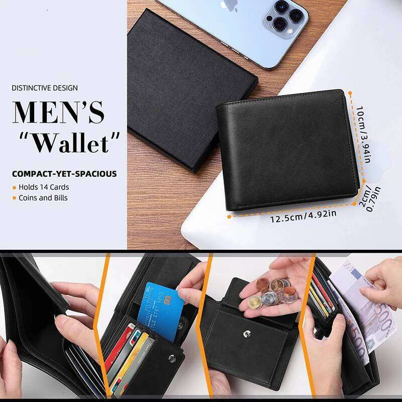 Wallets for Mens Muti-Functional RFID Blocking Slim Wallet with 15 Credit Card Holders