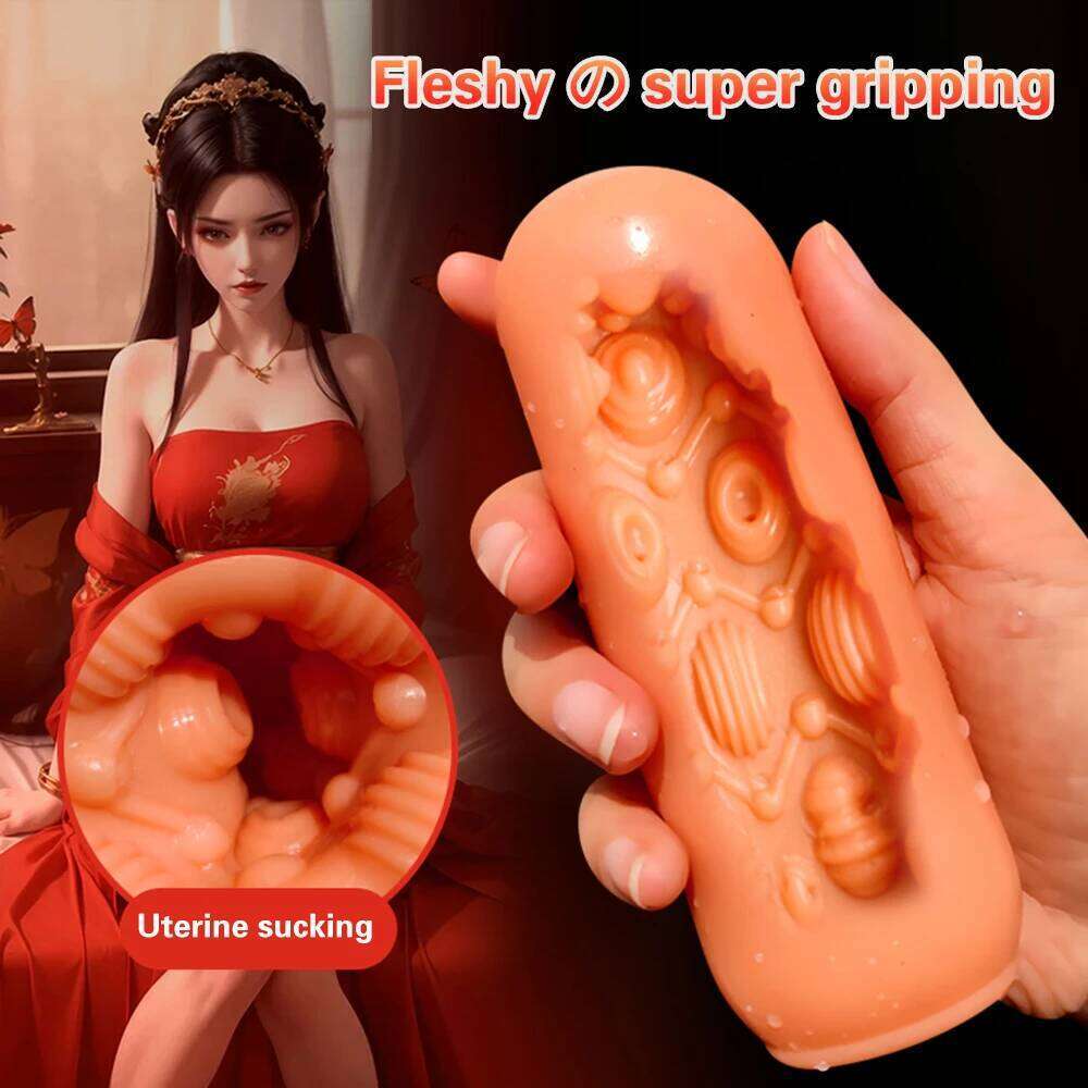 Male Masturbator Cup Realistic Vagina Soft Pocket Pussy Blowjob Penis Exercise Massager Erotic Sex Toys For Men Adult Supplies Z260312