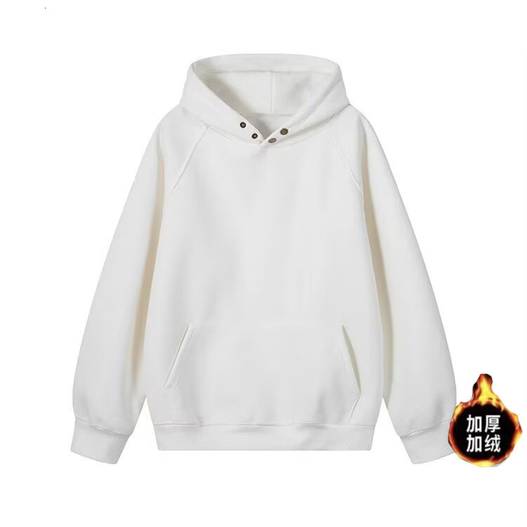 Heavy Vintage Double-button Quilted Hooded Sweatshirt For Designer Hoodie Men Loose Fit Stylish And Cool Style Suitable For Students And Couples
