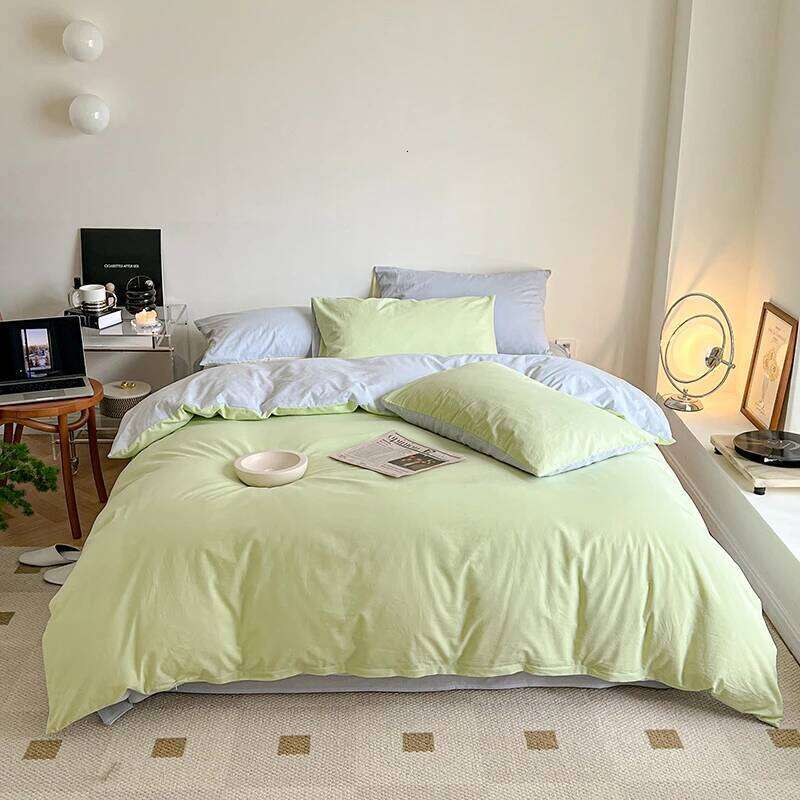 3pcs Skin Friendly 100% Cotton Duvet Set Soft Comfortable Bed Sets Customizable Sizes Solid Color Comforter Cover No Sheet