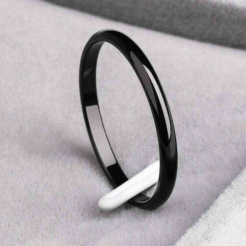 Auxauxme Fashion Simple Smooth 2/4/6/8mm Women Men Finger Rings Stainless Steel for rs Wedding Anniversary Jewelry Gifts H260312