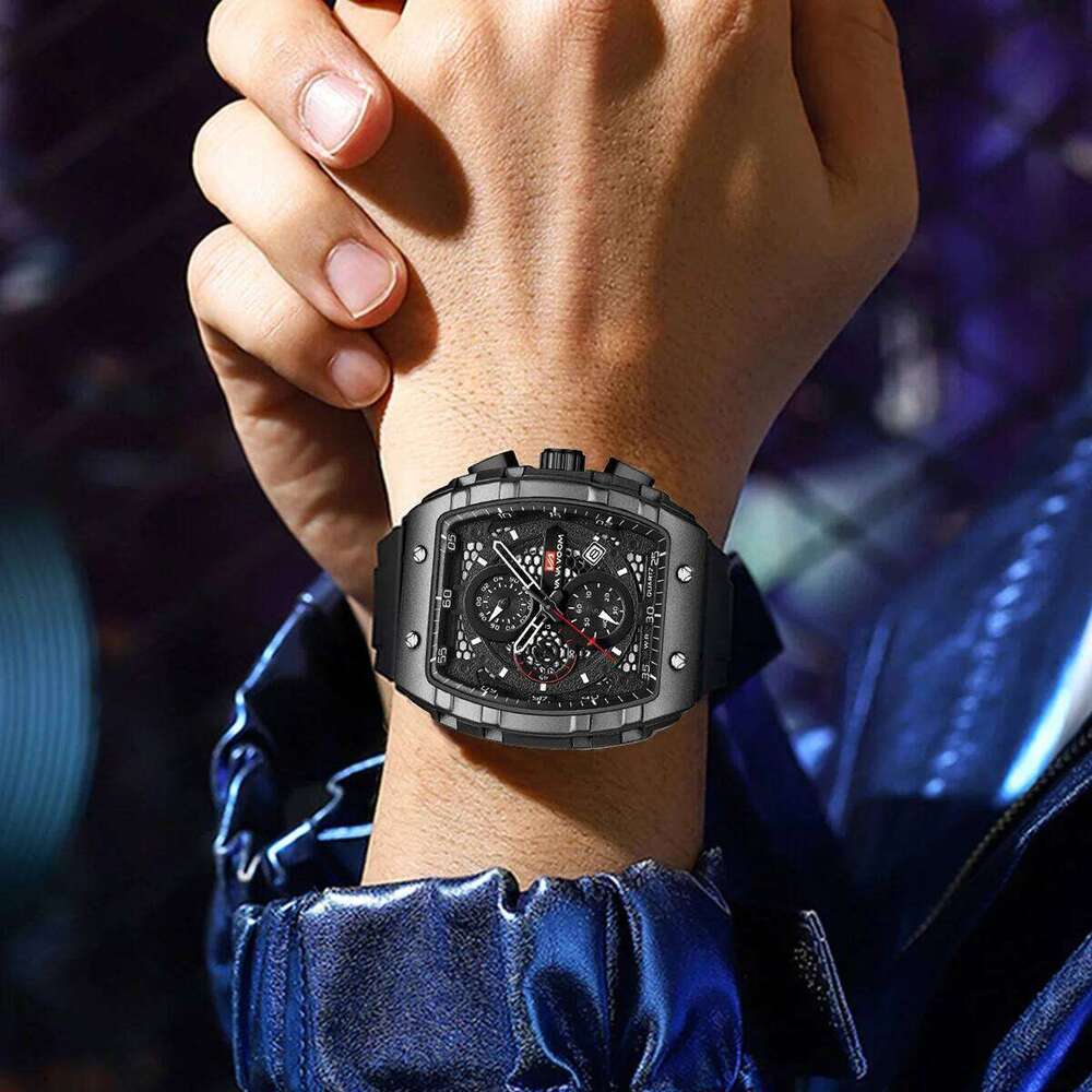 VA VOOM Brand Multifunctional Fashion Silicone Timing Clock Waterproof Sports Military Quartz Men Watch
