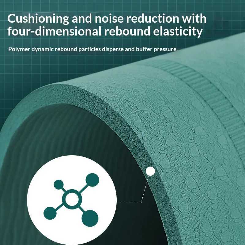 TPE Yoga Mat Jump Rope Noise Reduction Shock Absorbing Extra Thick Anti Slip Rubber Exercise Mat Indoor Home Gym Pink Blue M260312