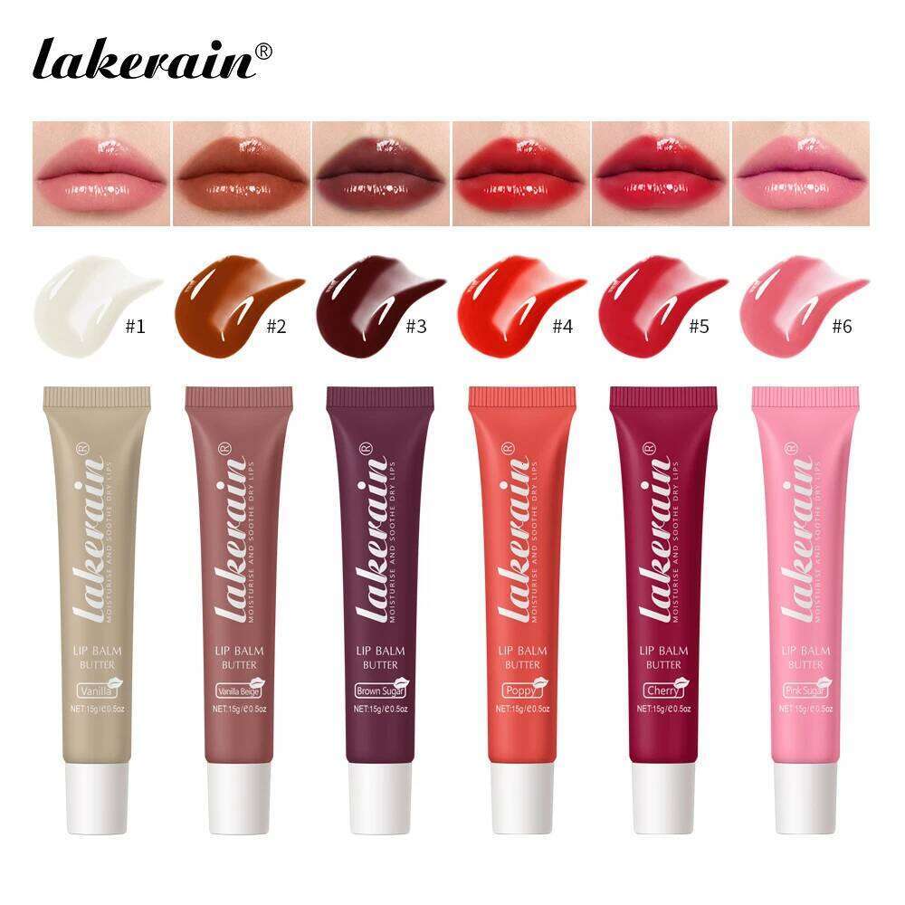 Moisturizing Balm Day/Night Hydrating Mask Shea Butter Vanilla Brown Sugar Jelly Lip Oil Gel Improves Dry Lips W260311