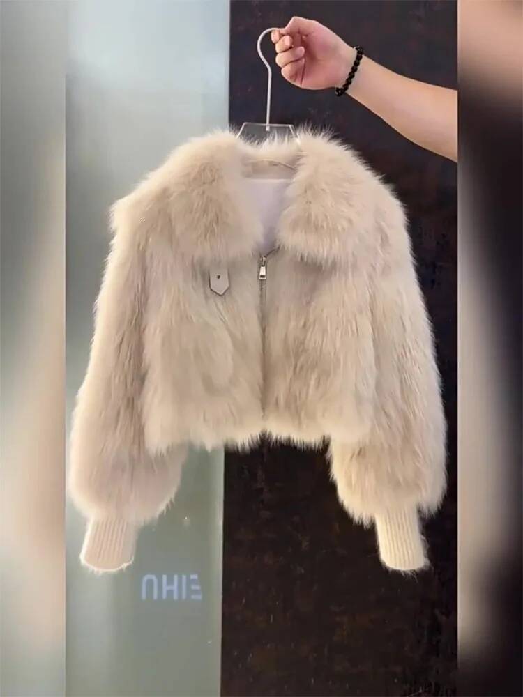 Faux Fur In Bright Pink Coats Womens Blended Oversized Dinner Daughter Punk Trendy Leopard Elasticity Pockets Hollow Tender High