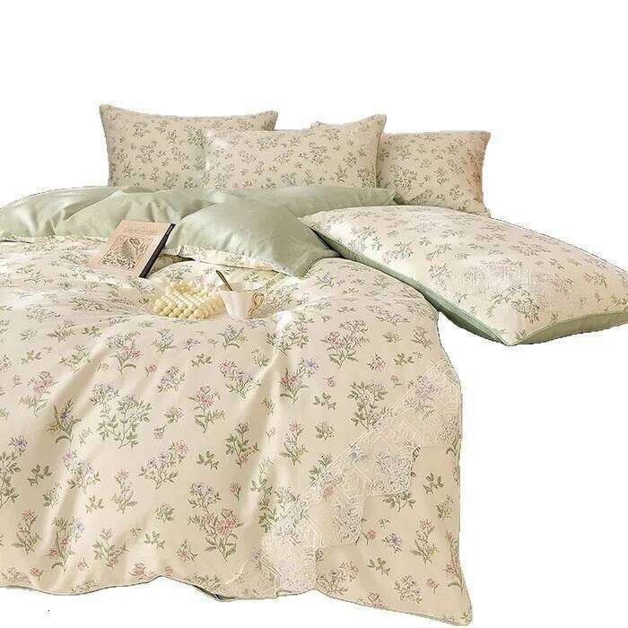 Bed four-piece set of pure cotton 2025 new quilt cover grinding autumn and winter H260312