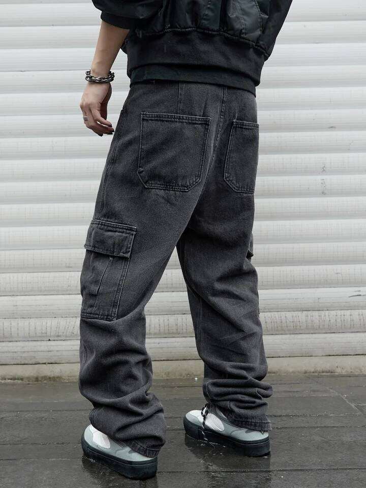 Y2k New Baggy Male Hip Hop Harajuku Trousers Wide Leg Denim Men's Jeans Streetwear Korean Oversize Cargo Pants 26Y0312