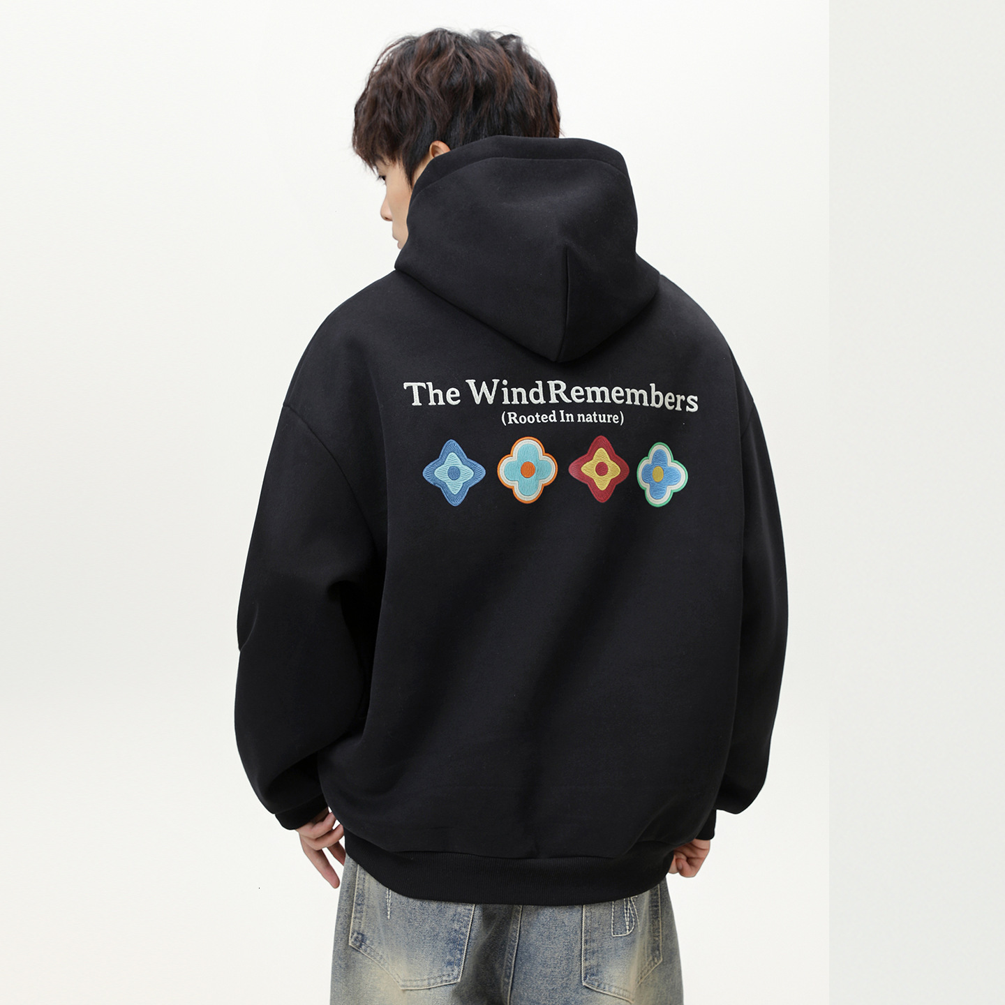 Petal Print Style Designer Hoodie Hoodie For Men Autumn New Heavyweight Texture Trendy Brand Sports Hoodie Casual Jacket
