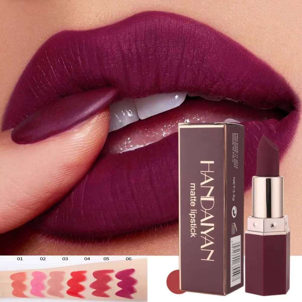 6 Colors Sexy Matte Lipstick Waterproof Long Lasting Color Rendering Non-stick Velvet Lips Liner Pencil Woman Makeup Cosmetics W260311