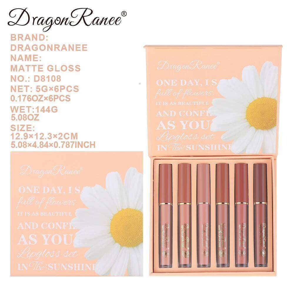 Six-Piece Set, Matte Finish, Delicate Easy to Apply, Non-Stick, Waterproof Sweat-Proof, Versatile for Daily Use, Lip Gloss and Lipstick Set W260311