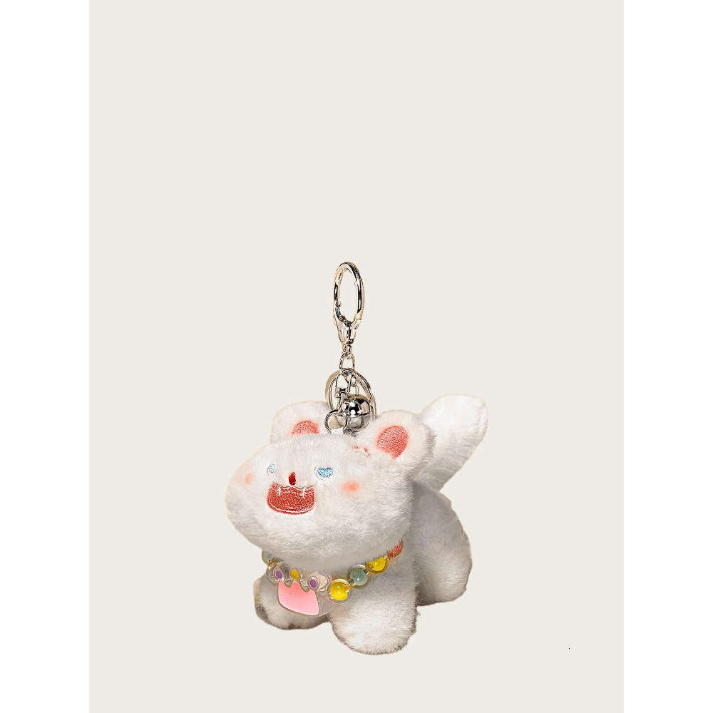 Girly Pink Fluffy Charm Cute Cat Keychain Plush Toy Bag Pendant Gift