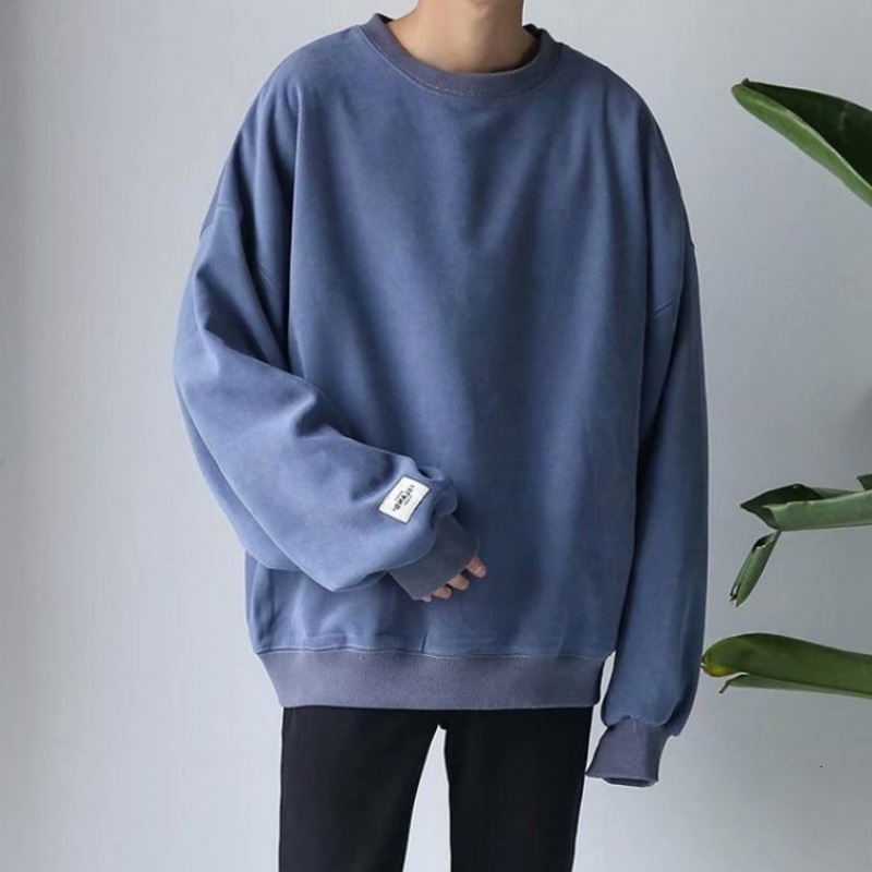 Designer Hoodie New Autumn And Winter Pullover Sweatshirt For Young Men And Students Solid Color Fleece-lined Loose Fit Couple Style Boyfriend Style V