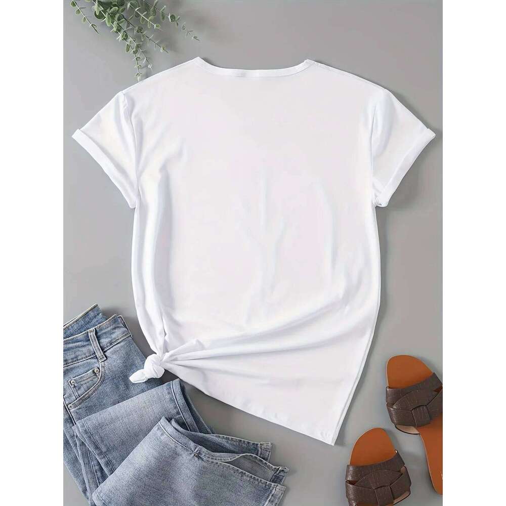 Womens Rainbow Unicorn Print T-Shirt Short Sleeve Lightweight & Breathable Crew Neck Top - Perfect Casual Wea Z260312
