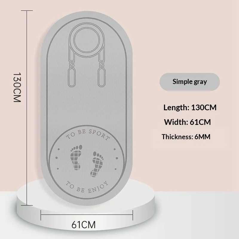 TPE Yoga Mat Jump Rope Noise Reduction Shock Absorbing Extra Thick Anti Slip Rubber Exercise Mat Indoor Home Gym Pink Blue M260312