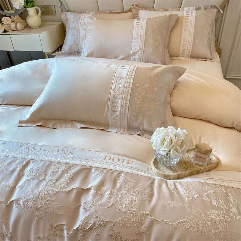 Light 60 skin-friendly cotton four-piece set, high-end quilt cover, bed sheet, mattress, bedding H260312