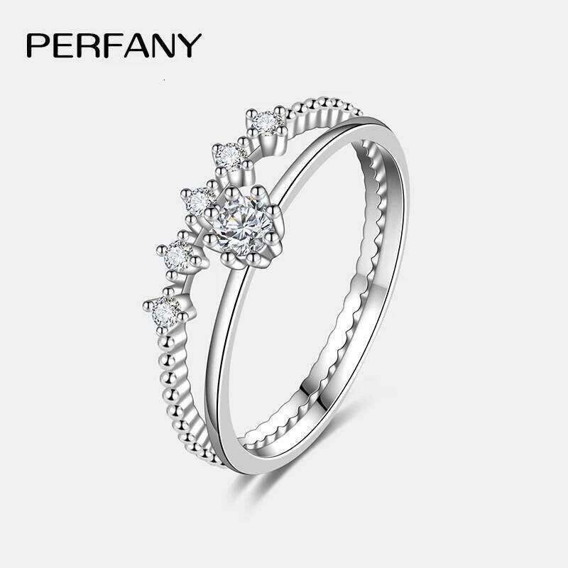 PERFANY 0.1CT Moissanite Ring For Women S925 Pure Silver Laboratory Diamond Fashion Luxury Wedding Jewelry Set H260312