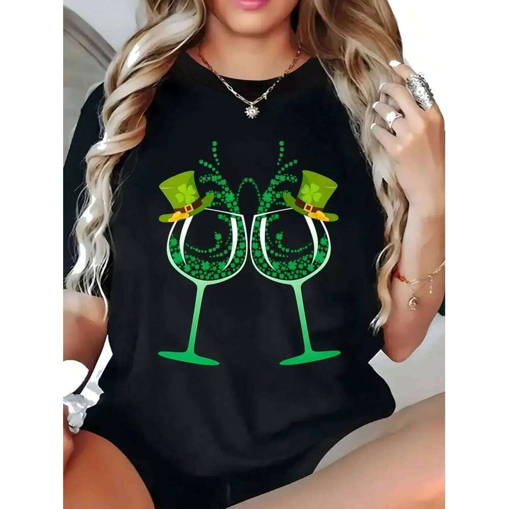 Women's Black Soft Round Neck T-Shirt Classic Fit Casual Tee for Spring Summer Fashion Trendy Top Z260312