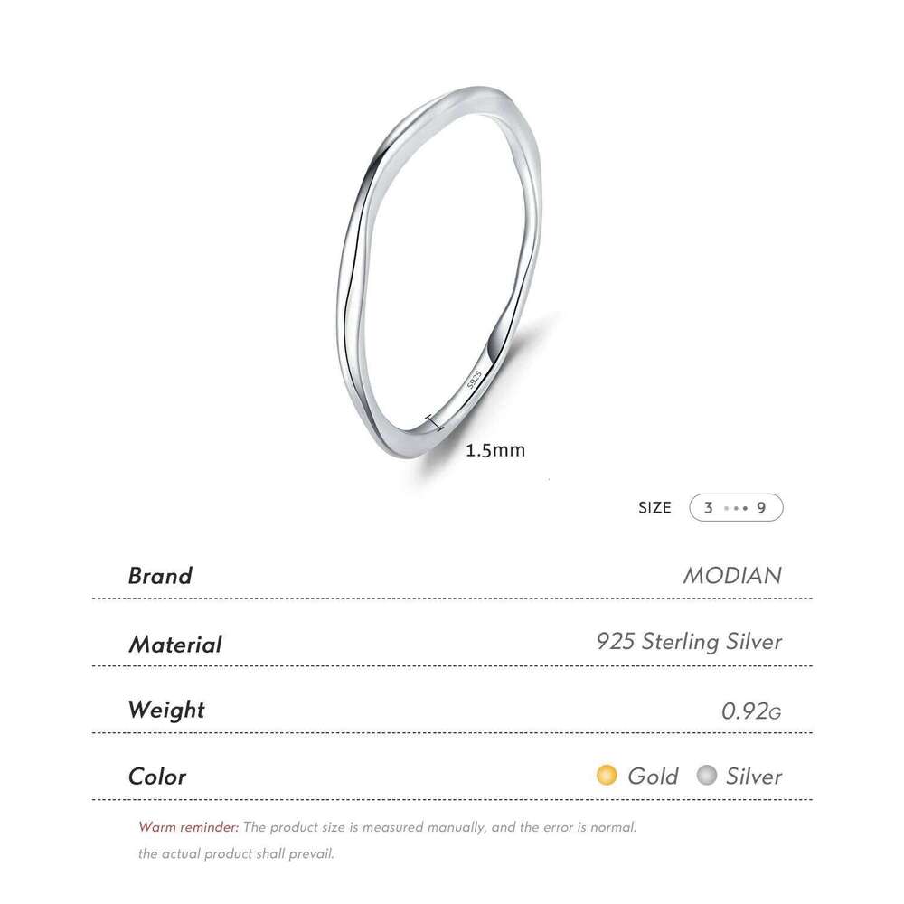 MODIAN 925 Sterling Silver Simple Geometric Line Twisted Ring Trendy Stackable Gold Color Fine Jewelry For Women Party Gifts H260312