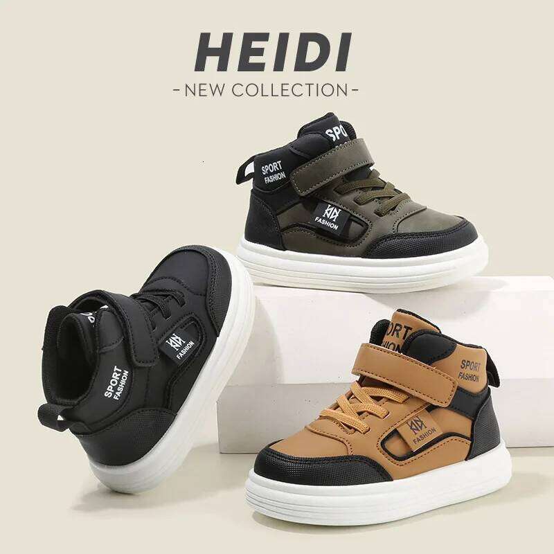 Children Spring Autumn Boy Board Lightweight Soft Sole Baby Shoe Casual Shoes High Top Sneakers Girls Color Blocking Lists H260312