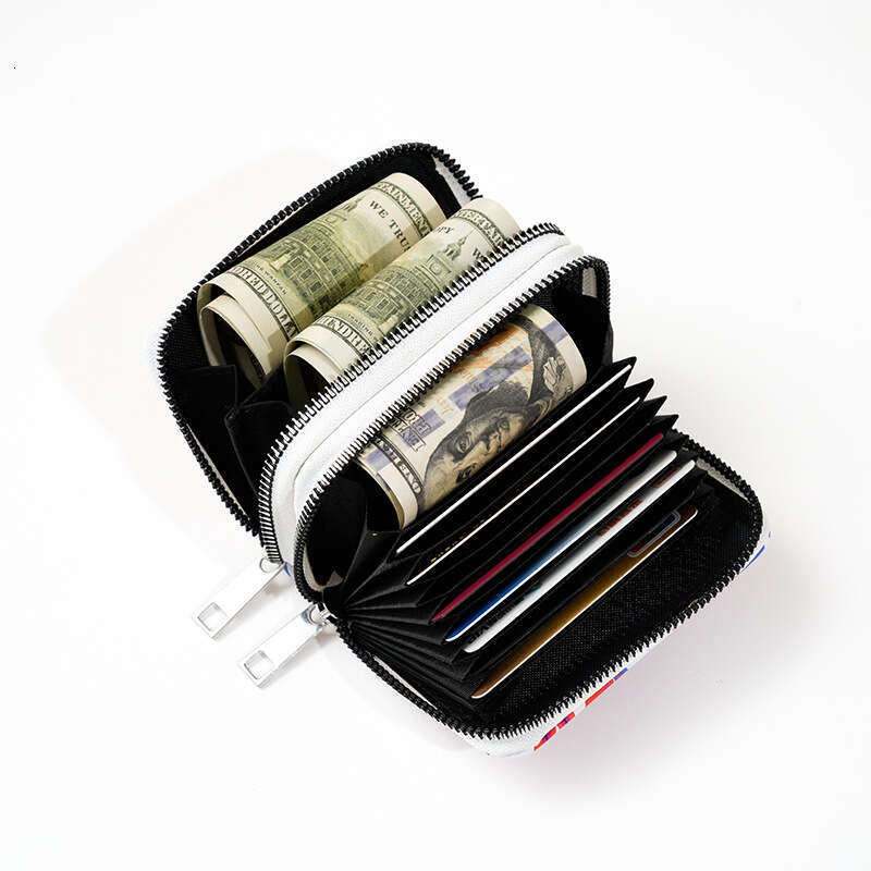 Luxury fashion wallet New Organ Multi Functional Double Layer Zipper Printed Fashion Women S Wallet Large Capacity Card Holder