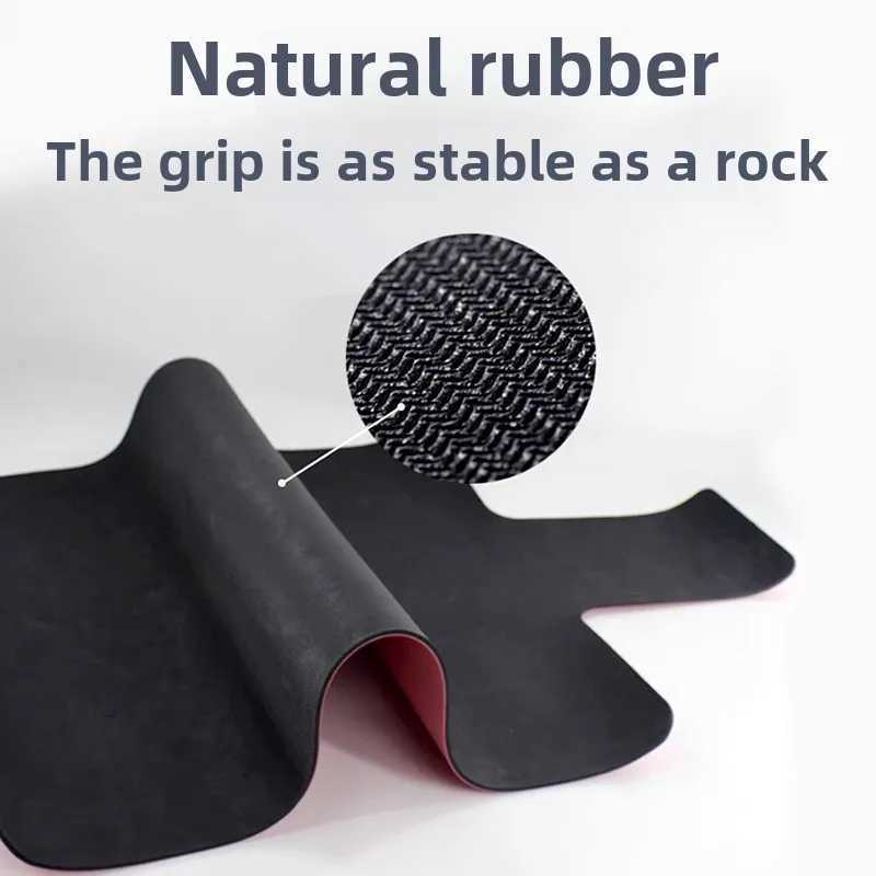 Yoga Pilates Reformer Non Slip PU Natural Rubber Core Training Mat Gym Studio Protective Black Gray Pink Milk tea color M260312