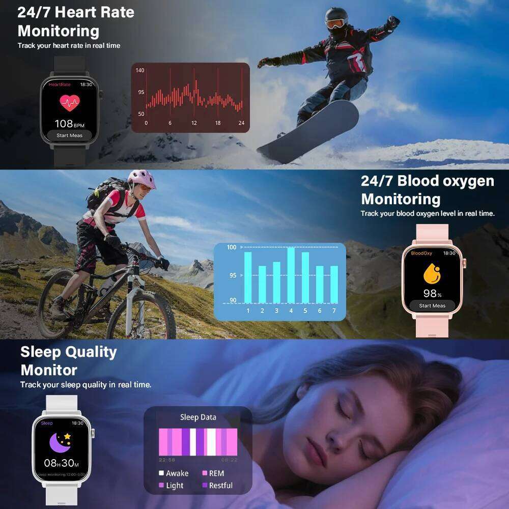 2025 New Women 1.85 inch Screen Customized Dial IP68 Waterproof Smart Watch Men Bluetooth Talk Fashion Bracelet