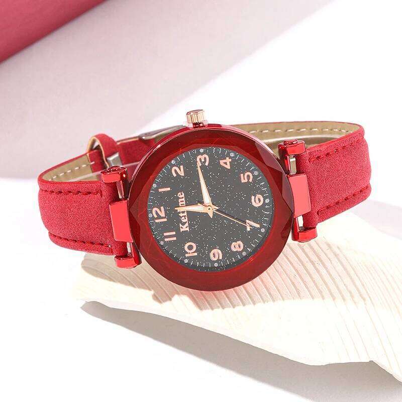 5pcs Set Watches Women Leather Band Ladies Watch Simple Casual Womens Analog WristWatch Bracelet Gift Montre Femme