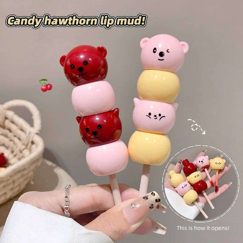 Gege bear candied haws on a stick Matte Velvet Lip Glaze, Natural Long-Lasting lipstick birthday gifts W260311