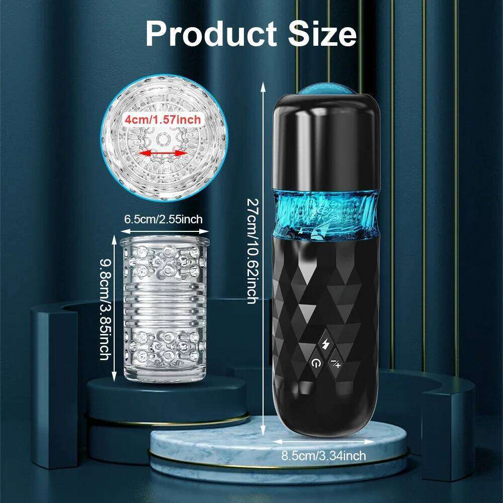 Male Automatic Telescopic Rotation Masturbator Cup Vagina Masturbation Sex Toys Real Doll Toy Men Goods for Adults Piston Z260312