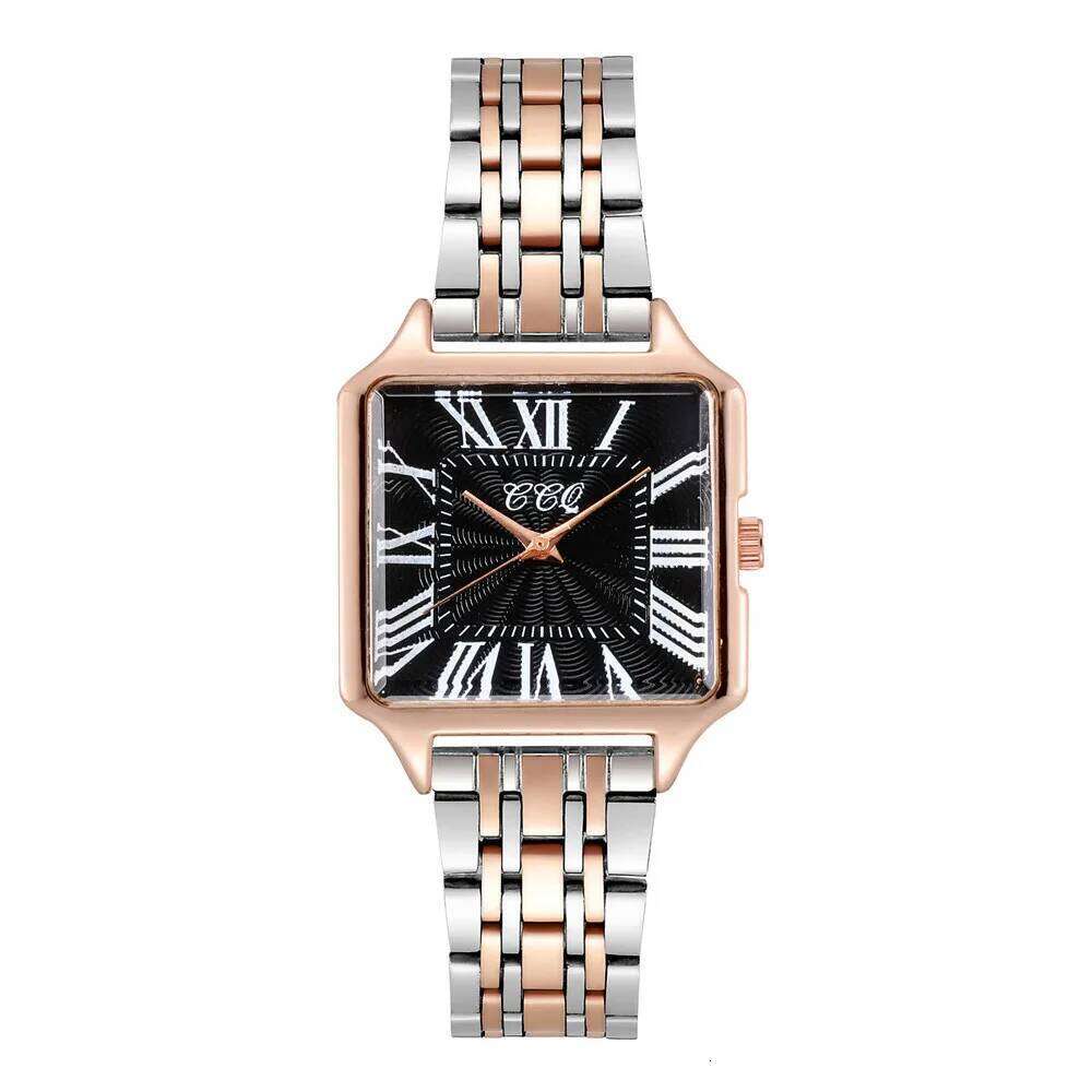 Women's Fashion Roman Design Square Watches Room Gold Alloy Strap Luxury Ladies Quartz Wristwatches Qualities Female Clock