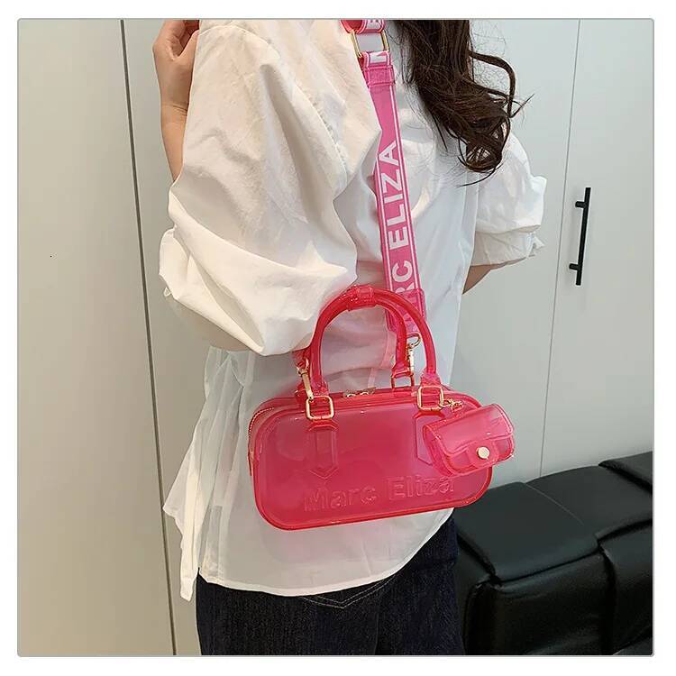 Summer PVC Transparent Jelly Handbag 2025 New Fashion Niche Ladies Shoulder Women's Versatile Crossbody Pillow Phone Bag