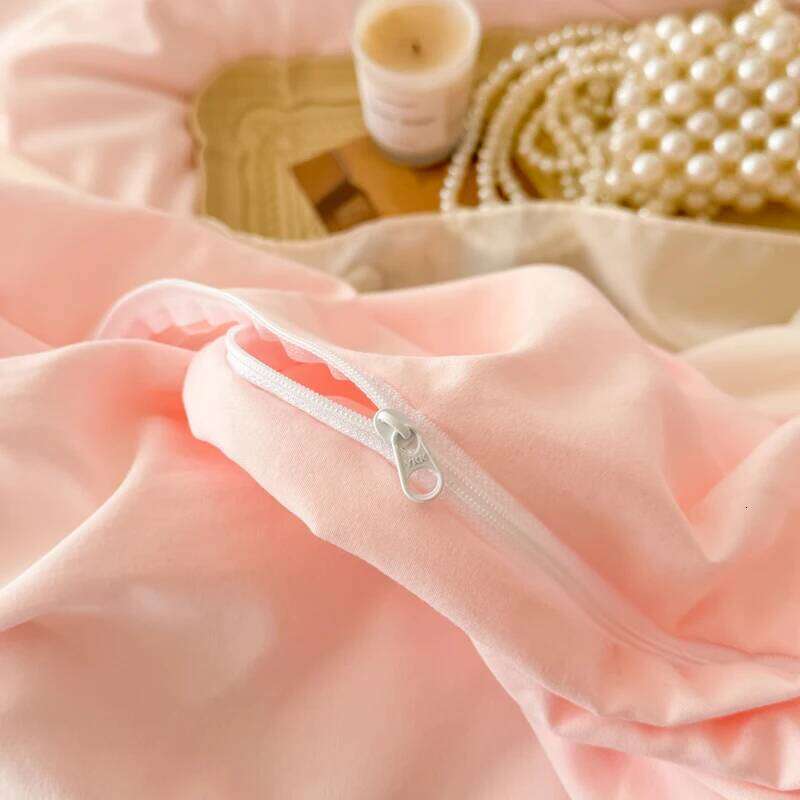 Korean Princess Style Lace Ruffles Rose Embroidery Wedding Bedding Duvet Cover Set Flat/Fitted Bed Sheet Pillowcases 4Pcs H260312