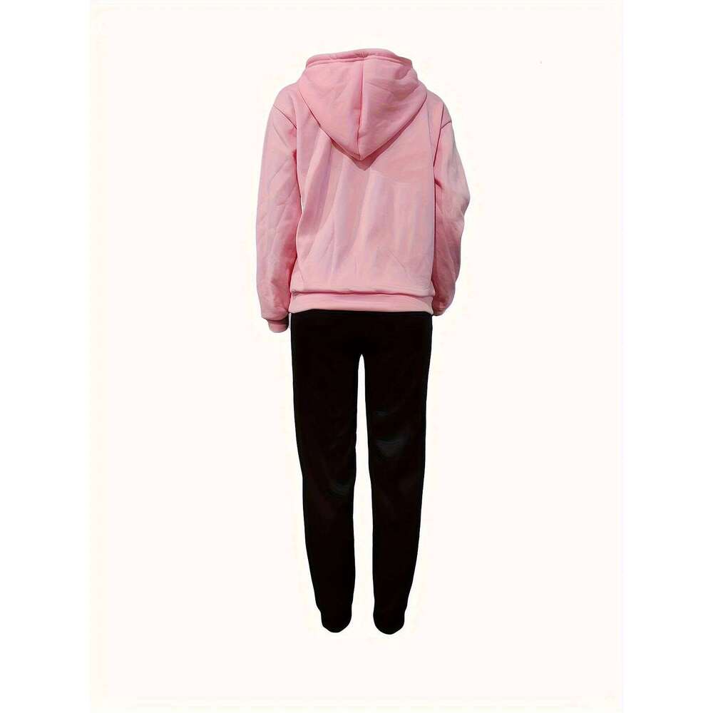 Women's Autumn/Winter Hoodie+Sports Pants Set Street Casual MILANO ITALY Letter Printed Fashionable and Velvet Warm Clothing C260312