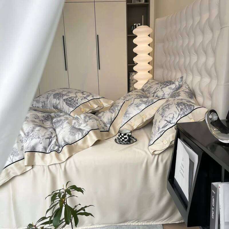 New style high quality bed quilt cover 4Pcs set queen size summer pattern universal for all seasons H260312