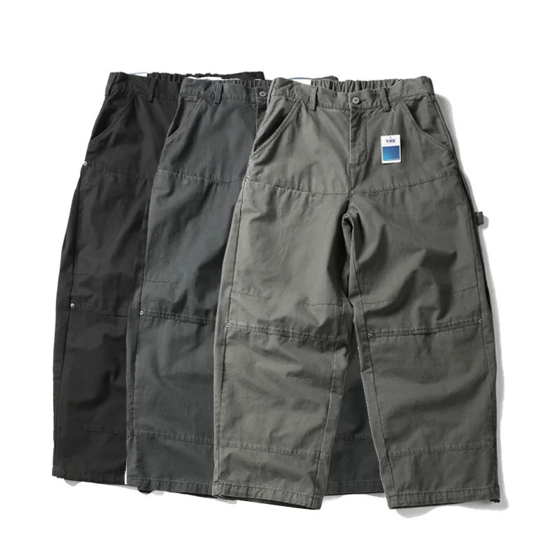 Washed Cotton Cargo Pant Men Japan Street Wear Fashion Cityboy Loose Casual Wide Leg Baggy Pants Boyfriend Amikaji Trousers 260310