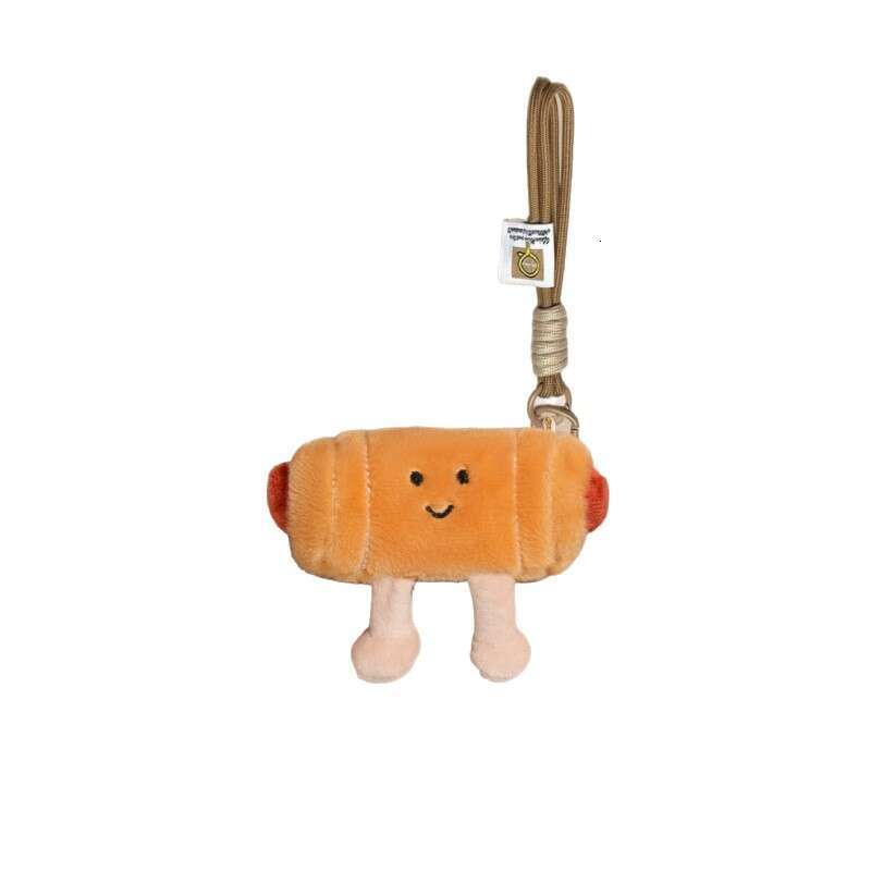 Quirky Food Plush Keychain Plant Hamburger Fries Cheese Doll Pendant Cookies