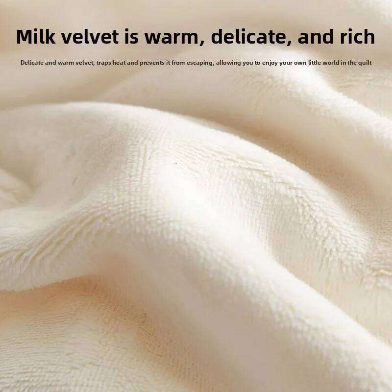 Light four-piece set, thickened warm coral fleece, beautiful embroidered quilt cover, fleece bed sheet H260312