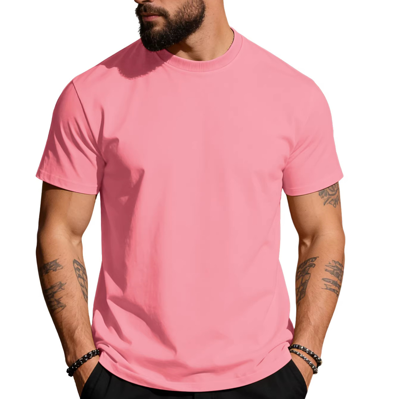 Men's T-Shirts Cotton Summer Men's Athleisure Workout short sleeve Muscle Fitness T-shirt High Quality Gym Sport Shirt