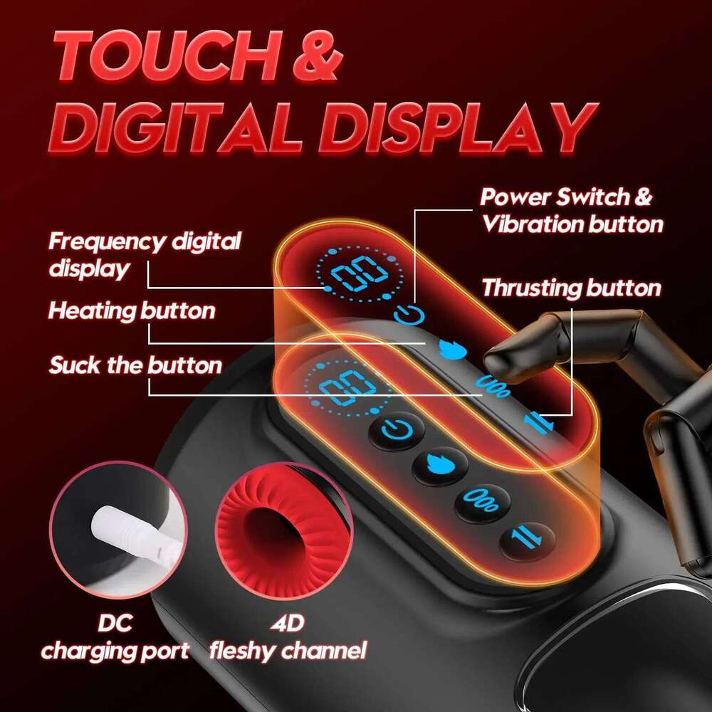 LCD Automatic Sucking Male Masturbator 9 Thrusting Vibration Blowjob Machine Heating Pussy Penis Pump Masturbation Cup Sex Toys Z260311
