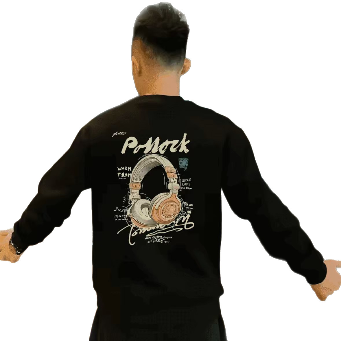 Men's Slim Fit Designer Hoodie Swetshirt High Street Ins Trend Brnd Pullover Csul Round Neck Simple Printed Fshion